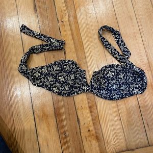 Black patterned bandeau top